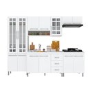 Ver imagem 2 de Armário de Cozinha Modulada Completa Fidelitá Viena 5 Peças 260cm 13 Portas 3 Gavetas com Tampo