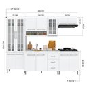 Ver imagem 5 de Armário de Cozinha Modulada Completa Fidelitá Viena 5 Peças 260cm 13 Portas 3 Gavetas com Tampo