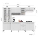 Ver imagem 4 de Cozinha Modulada Completa Fidelitá Viena 5 Peças 260cm 13 Portas 3 Gavetas com Tampo