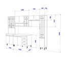 Ver imagem 4 de Cozinha Modulada Completa Fidelitá Viena 5 Peças 295cm 13 Portas 3 Gavetas Com Tampo