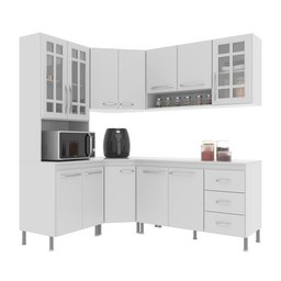 Cozinha Modulada Completa Fidelitá Viena 5 Peças 340cm 12 Portas 3 Gavetas com Tampo - 3