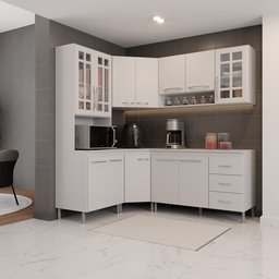 Cozinha Modulada Completa Fidelitá Viena 5 Peças 340cm 12 Portas 3 Gavetas com Tampo - 1