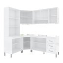 Ver imagem 4 de Armário de Cozinha Modulada Completa Fidelitá Viena 5 Peças 340cm 12 Portas 3 Gavetas com Tampo