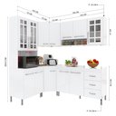 Ver imagem 5 de Armário de Cozinha Modulada Completa Fidelitá Viena 5 Peças 340cm 12 Portas 3 Gavetas com Tampo