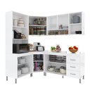Ver imagem 3 de Armário de Cozinha Modulada Completa Fidelitá Viena 5 Peças 340cm 12 Portas 3 Gavetas com Tampo