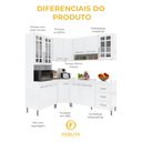 Ver imagem 7 de Armário de Cozinha Modulada Completa Fidelitá Viena 5 Peças 340cm 12 Portas 3 Gavetas com Tampo