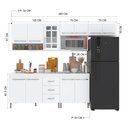 Ver imagem 5 de Armário de Cozinha Modulada Completa Fidelitá Viena 5 Peças 260cm 11 Portas 3 Gavetas com Tampo