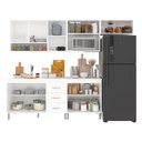 Ver imagem 3 de Armário de Cozinha Modulada Completa Fidelitá Viena 5 Peças 260cm 11 Portas 3 Gavetas com Tampo