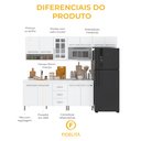Ver imagem 7 de Armário de Cozinha Modulada Completa Fidelitá Viena 5 Peças 260cm 11 Portas 3 Gavetas com Tampo