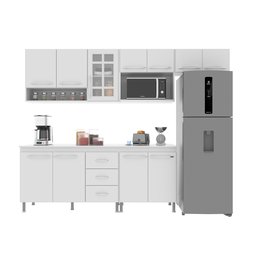 Cozinha Modulada Completa Fidelitá Viena 5 Peças 260cm 11 Portas 3 Gavetas com Tampo - 3