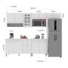 Cozinha Modulada Completa Fidelitá Viena 5 Peças 260cm 11 Portas 3 Gavetas com Tampo - 4