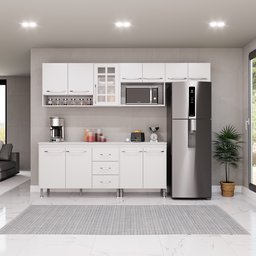 Cozinha Modulada Completa Fidelitá Viena 5 Peças 260cm 11 Portas 3 Gavetas com Tampo - 1