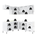 Ver imagem 5 de Armário de Cozinha Modulada Completa Fidelitá Viena 6 Peças 340cm 12 Portas 3 Gavetas com Tampo