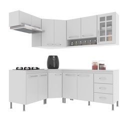 Cozinha Modulada Completa Fidelitá Viena 6 Peças 340cm 12 Portas 3 Gavetas com Tampo - 3