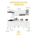 Ver imagem 7 de Armário de Cozinha Modulada Completa Fidelitá Viena 6 Peças 340cm 12 Portas 3 Gavetas com Tampo