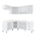 Ver imagem 6 de Armário de Cozinha Modulada Completa Fidelitá Viena 6 Peças 340cm 12 Portas 3 Gavetas com Tampo