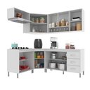Ver imagem 2 de Cozinha Modulada Completa Fidelitá Viena 6 Peças 340cm 12 Portas 3 Gavetas com Tampo