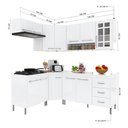 Ver imagem 3 de Armário de Cozinha Modulada Completa Fidelitá Viena 6 Peças 340cm 12 Portas 3 Gavetas com Tampo