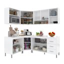 Ver imagem 3 de Armário de Cozinha Modulada Completa Fidelitá Viena 6 Peças 340cm 12 Portas 3 Gavetas com Tampo