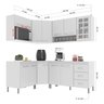 Cozinha Modulada Completa Fidelitá Viena 6 Peças 340cm 12 Portas 3 Gavetas com Tampo - 4