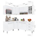 Ver imagem 5 de Armário de Cozinha Modulada Completa Fidelitá Viena 6 Peças 340cm 12 Portas 3 Gavetas com Tampo