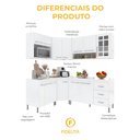Ver imagem 7 de Armário de Cozinha Modulada Completa Fidelitá Viena 6 Peças 340cm 12 Portas 3 Gavetas com Tampo