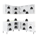 Ver imagem 6 de Armário de Cozinha Modulada Completa Fidelitá Viena 6 Peças 340cm 12 Portas 3 Gavetas com Tampo