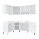 Ver imagem 4 de Armário de Cozinha Modulada Completa Fidelitá Viena 6 Peças 340cm 12 Portas 3 Gavetas com Tampo