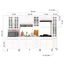 Ver imagem 5 de Armário de Cozinha Modulada Completa Fidelitá Viena 6 Peças 295cm 15 Portas 3 Gavetas com Tampo