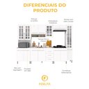 Ver imagem 7 de Armário de Cozinha Modulada Completa Fidelitá Viena 6 Peças 295cm 15 Portas 3 Gavetas com Tampo
