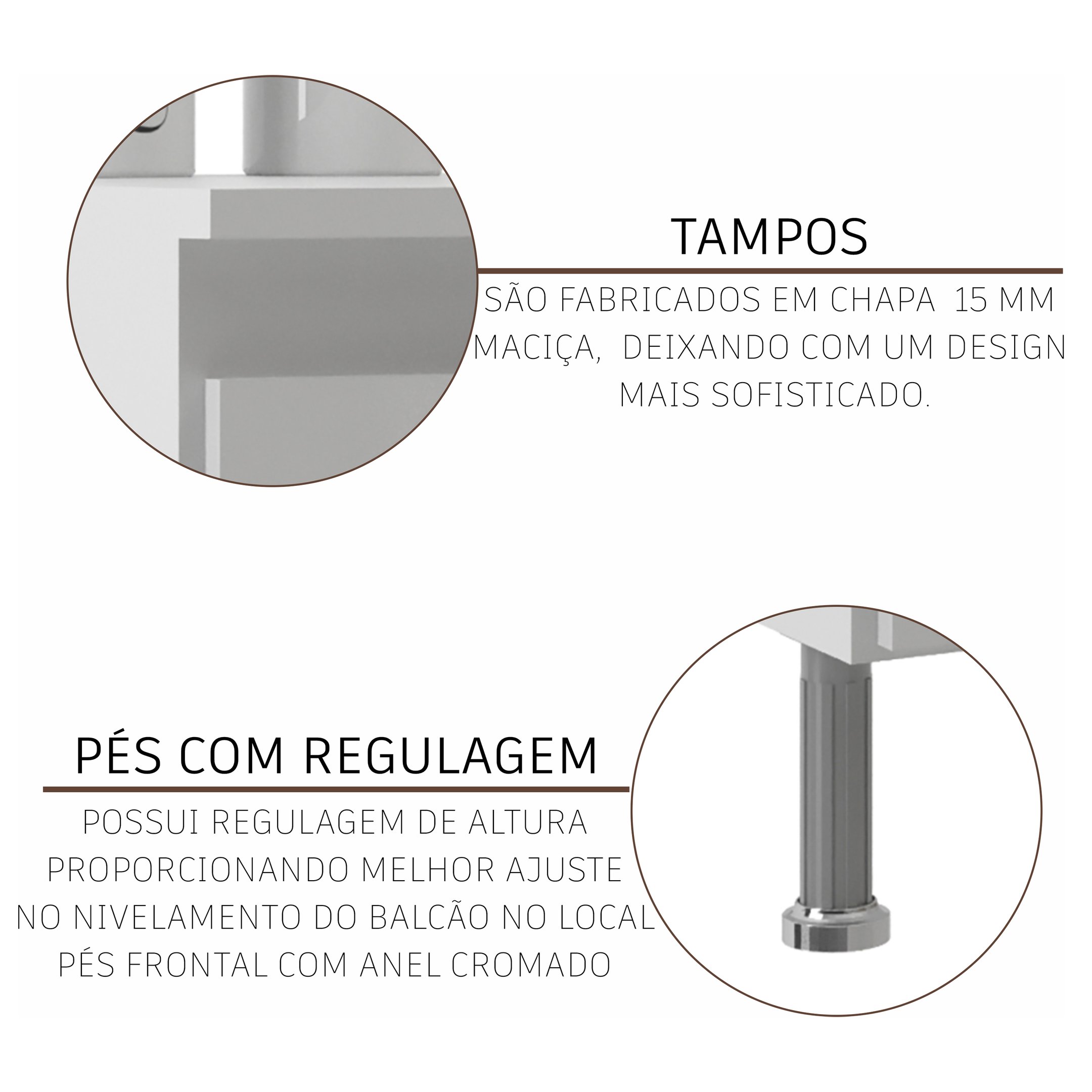 Cozinha Modulada Completa Fidelitá Viena 6 Peças 295cm 15 Portas 3 Gavetas com Tampo - 6