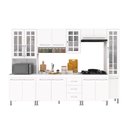 Ver imagem 2 de Armário de Cozinha Modulada Completa Fidelitá Viena 6 Peças 295cm 15 Portas 3 Gavetas com Tampo