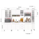Ver imagem 5 de Armário de Cozinha Modulada Completa Fidelitá Viena 6 Peças 295cm 15 Portas 3 Gavetas com Tampo