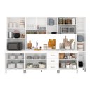 Ver imagem 3 de Armário de Cozinha Modulada Completa Fidelitá Viena 6 Peças 295cm 15 Portas 3 Gavetas com Tampo