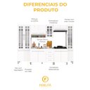 Ver imagem 7 de Armário de Cozinha Modulada Completa Fidelitá Viena 6 Peças 295cm 15 Portas 3 Gavetas com Tampo
