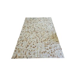 Tapete de Couro Quadriculado 2,00 X 1,50 M Bege Malhado - 2