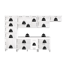 Ver imagem 6 de Armário de Cozinha Modulada Completa Fidelitá Viena 6 Peças 330cm 15 Portas 3 Gavetas com Tampo