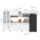 Ver imagem 5 de Armário de Cozinha Modulada Completa Fidelitá Viena 6 Peças 330cm 15 Portas 3 Gavetas com Tampo