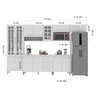 Cozinha Modulada Completa Fidelitá Viena 6 Peças 330cm 15 Portas 3 Gavetas com Tampo - 4