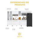 Ver imagem 7 de Armário de Cozinha Modulada Completa Fidelitá Viena 6 Peças 330cm 15 Portas 3 Gavetas com Tampo
