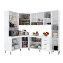 Ver imagem 3 de Armário de Cozinha Modulada Completa Fidelitá Viena 6 Peças 375cm 14 Portas 3 Gavetas com Tampo