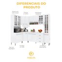 Ver imagem 7 de Armário de Cozinha Modulada Completa Fidelitá Viena 6 Peças 375cm 14 Portas 3 Gavetas com Tampo