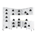 Ver imagem 6 de Armário de Cozinha Modulada Completa Fidelitá Viena 7 Peças 410cm 16 Portas 3 Gavetas com Tampo