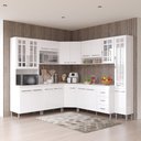 Ver imagem 1 de Armário de Cozinha Modulada Completa Fidelitá Viena 8 Peças 445cm 18 Portas 3 Gavetas com Tampo