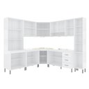 Ver imagem 4 de Armário de Cozinha Modulada Completa Fidelitá Viena 8 Peças 445cm 18 Portas 3 Gavetas com Tampo