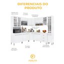 Ver imagem 7 de Armário de Cozinha Modulada Completa Fidelitá Viena 8 Peças 445cm 18 Portas 3 Gavetas com Tampo