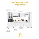 Ver imagem 7 de Armário de Cozinha Modulada Completa Fidelitá Viena 8 Peças 445cm 18 Portas 3 Gavetas com Tampo