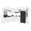 Ver imagem 5 de Armário de Cozinha Modulada Completa Fidelitá Viena 9 Peças 515cm 20 Portas 3 Gavetas com Tampo