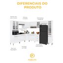 Ver imagem 7 de Armário de Cozinha Modulada Completa Fidelitá Viena 9 Peças 515cm 20 Portas 3 Gavetas com Tampo