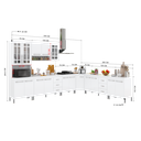 Ver imagem 5 de Armário de Cozinha Modulada Completa Fidelitá Viena 7 Peças 600cm 16 Portas 6 Gavetas com Tampo